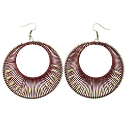 Mi Amore String Art Dangle-Earrings Red/Gold-Tone