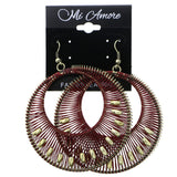 Mi Amore String Art Dangle-Earrings Red/Gold-Tone