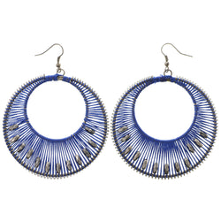 Mi Amore String Art Dangle-Earrings Blue/Dark-Silver