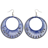 Mi Amore String Art Dangle-Earrings Blue/Dark-Silver