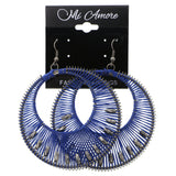 Mi Amore String Art Dangle-Earrings Blue/Dark-Silver