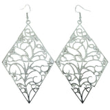 Silver-Tone Metal Dangle-Earrings