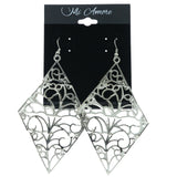 Silver-Tone Metal Dangle-Earrings