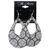 Mi Amore Geometric Pattern Dangle-Earrings Silver-Tone/Black