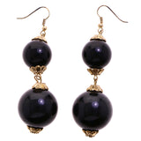 Mi Amore Dangle-Earrings Black/Gold-Tone