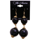 Mi Amore Dangle-Earrings Black/Gold-Tone