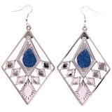 Mi Amore Dangle-Earrings Silver-Tone/Blue