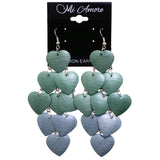 Mi Amore Pastel Heart Chandelier-Earrings Green & Blue