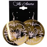 Mi Amore Butterfly Dangle-Earrings Gold-Tone/White