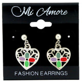 Mi Amore Dangle-Earrings Silver-Tone/Multicolor