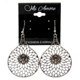 Mi Amore Flower Filligree Dangle-Earrings Silver-Tone