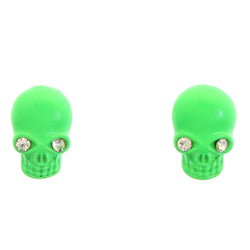Mi Amore Skull Post-Earrings Green/White