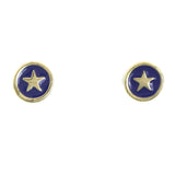 Mi Amore Post-Earrings Gold-Tone/Blue