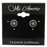 Mi Amore Post-Earrings Gold-Tone/Blue