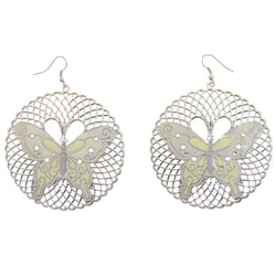 Mi Amore Butterfly Dangle-Earrings Silver-Tone/White