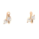 Mi Amore Heart crystals Dangle-Earrings Bronze-Tone/White