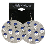 Mi Amore Skull and Crossbones Dangle-Earrings Silver-Tone/Blue