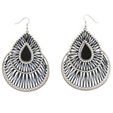 Mi Amore Thread art Dangle-Earrings Silver-Tone/Black