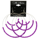 Mi Amore Multiple Loops Dangle-Earrings Silver-Tone/Purple