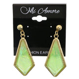 Mi Amore Iridescent Dangle-Earrings Gold-Tone/Green