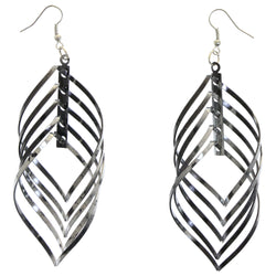 Mi Amore Dark Silver Drop-Dangle-Earrings Silver-Tone