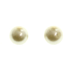 Mi Amore Acrylic Pearl Bead Post-Earrings White