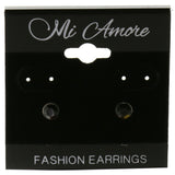 Mi Amore Post-Earrings Black/Silver-Tone