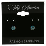 Mi Amore Post-Earrings Blue/Silver-Tone