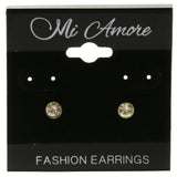 Mi Amore Post-Earrings Clear/Silver-Tone