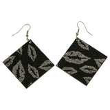 Mi Amore Lips Kiss Dangle-Earrings Black