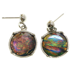 Mi Amore Hologram Dangle-Earrings Multicolor/Silver-Tone