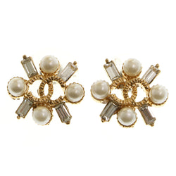 Mi Amore Post-Earrings Gold-Tone/White