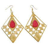 Mi Amore Dangle-Earrings Gold-Tone/Pink