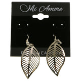 Mi Amore Leaf Dangle-Earrings Silver-Tone