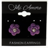 Mi Amore Rose Post-Earrings Purple