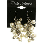 Mi Amore Dangle-Earrings White/Silver-Tone