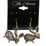 Mi Amore Rabbit Dangle-Earrings Dark-Silver