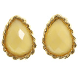 Mi Amore Post-Earrings White/Gold-Tone