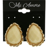 Mi Amore Post-Earrings White/Gold-Tone