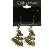 Mi Amore Antiqued Peacock Dangle-Earrings Gold-Tone