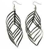 Mi Amore Dangle-Earrings Black/Silver-Tone