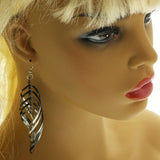 Mi Amore Dangle-Earrings Black/Silver-Tone