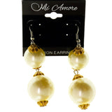 Mi Amore Dangle-Earrings White/Gold-Tone