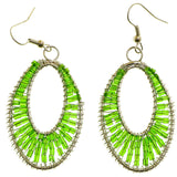 Mi Amore Dangle-Earrings Green/Silver-Tone