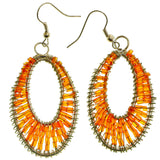 Mi Amore Dangle-Earrings Orange/Silver-Tone