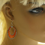 Mi Amore Dangle-Earrings Orange/Silver-Tone