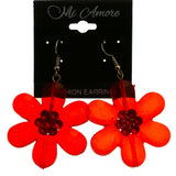 Mi Amore Flower Dangle-Earrings Red