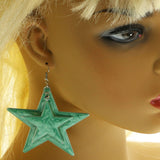 Mi Amore Star Dangle-Earrings Green