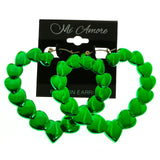 Mi Amore Heart Dangle-Earrings Green