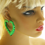 Mi Amore Heart Dangle-Earrings Green